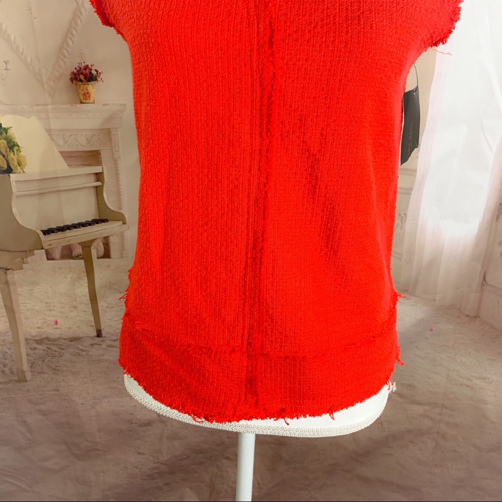 SOLD NEW Zara Basic Women’s Orange Tweed Blouse - Picture 3 of 7